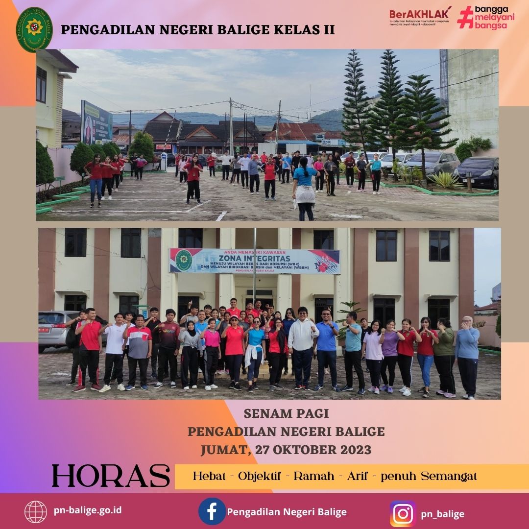 SENAM PAGI PENGADILAN NEGERI BALIGE JUMAT, 27 OKTOBER 2023